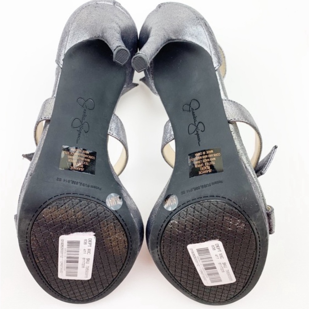 Jessica Simpson Kaycie Metallic Silver Stiletto Sandals - Picture 7 of 10
